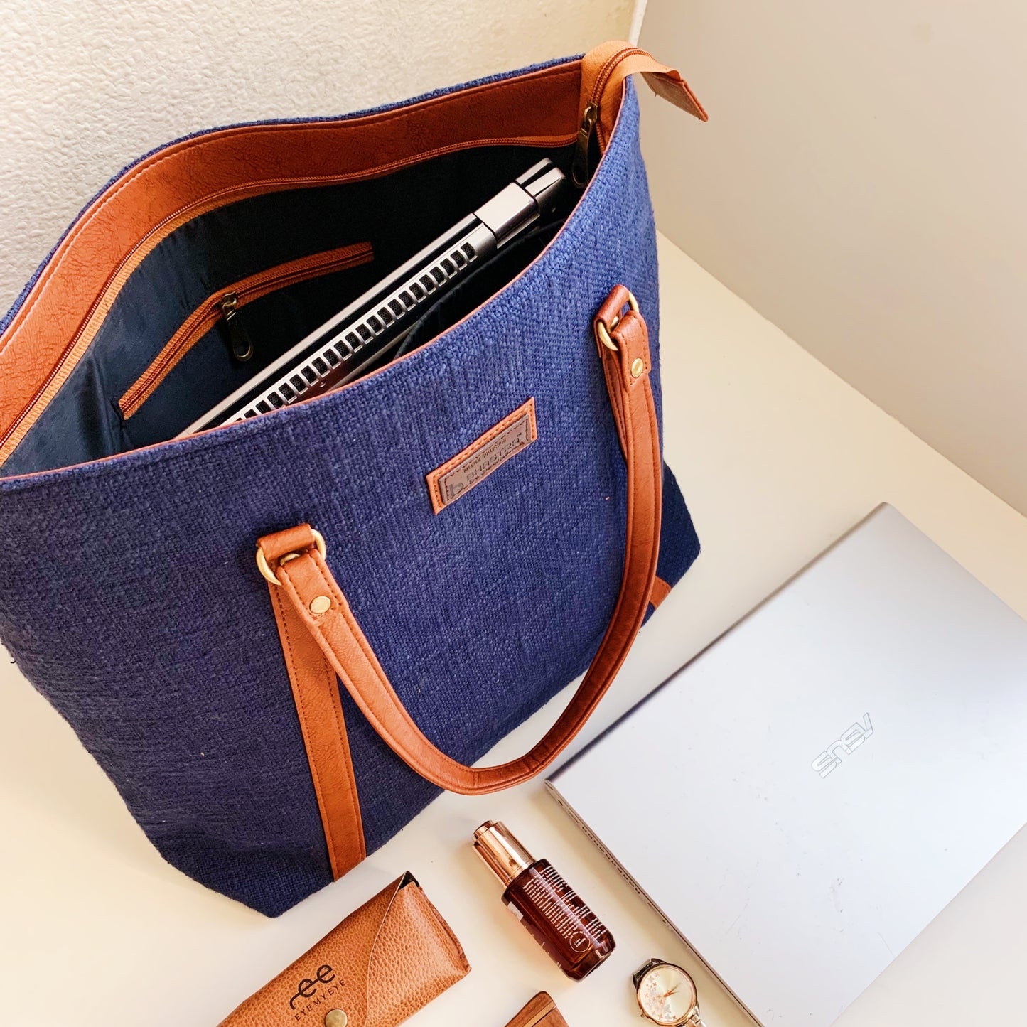Indigo Everyday Essential Bag with Initial Customization