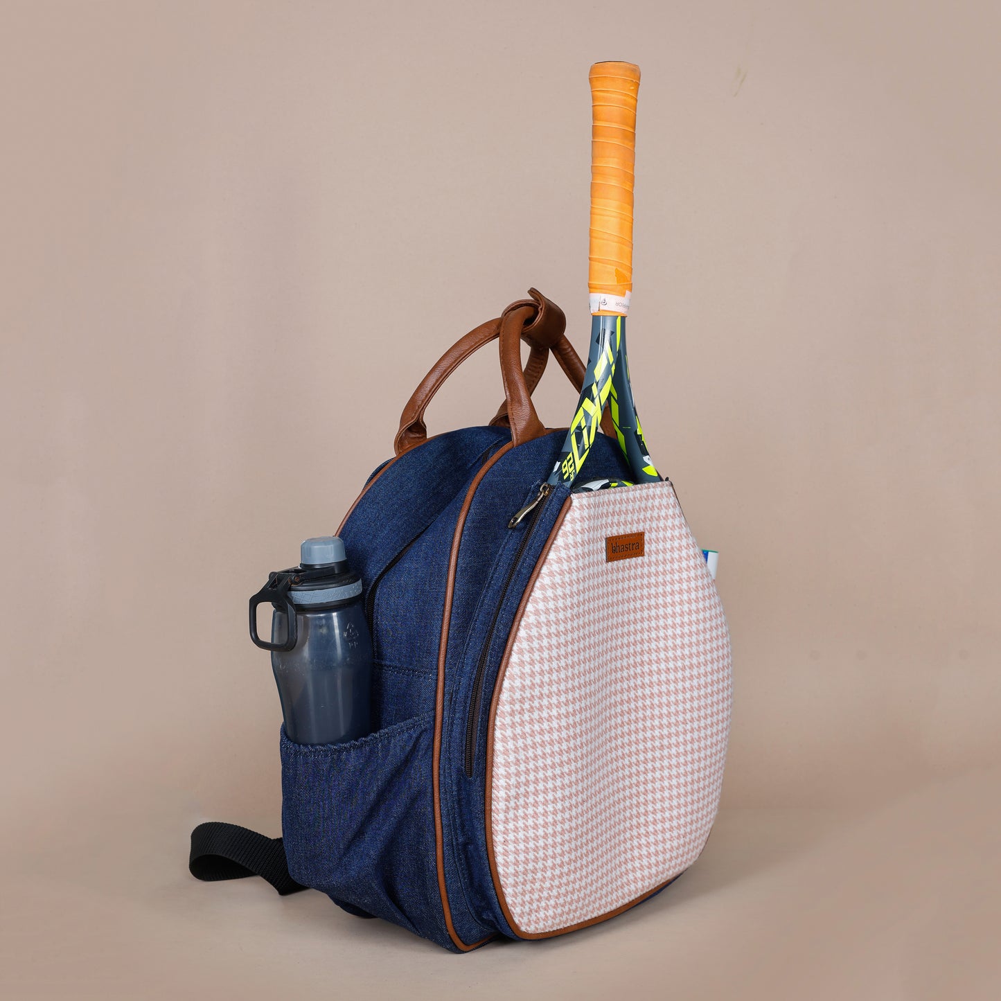 Racket Backpack-Hound tooth (Peach)