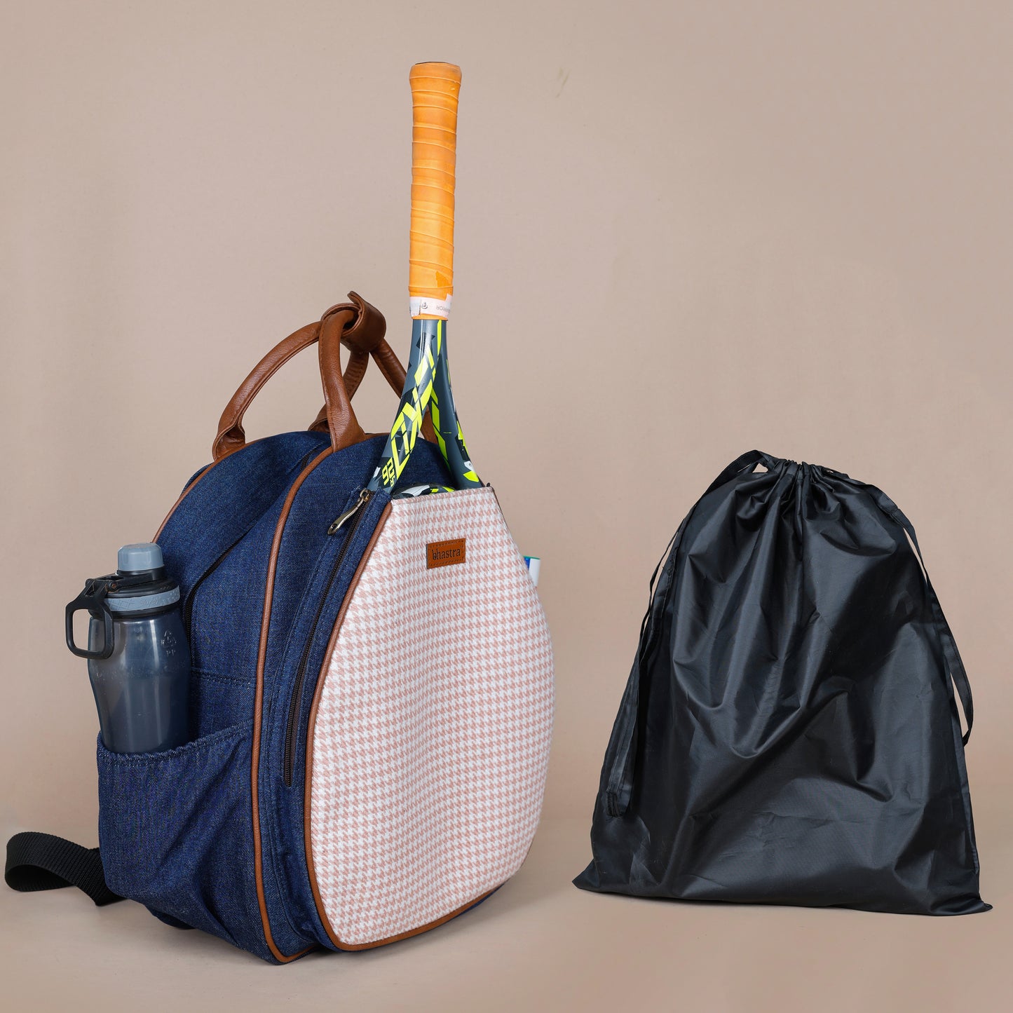 Racket Backpack-Hound tooth (Peach)