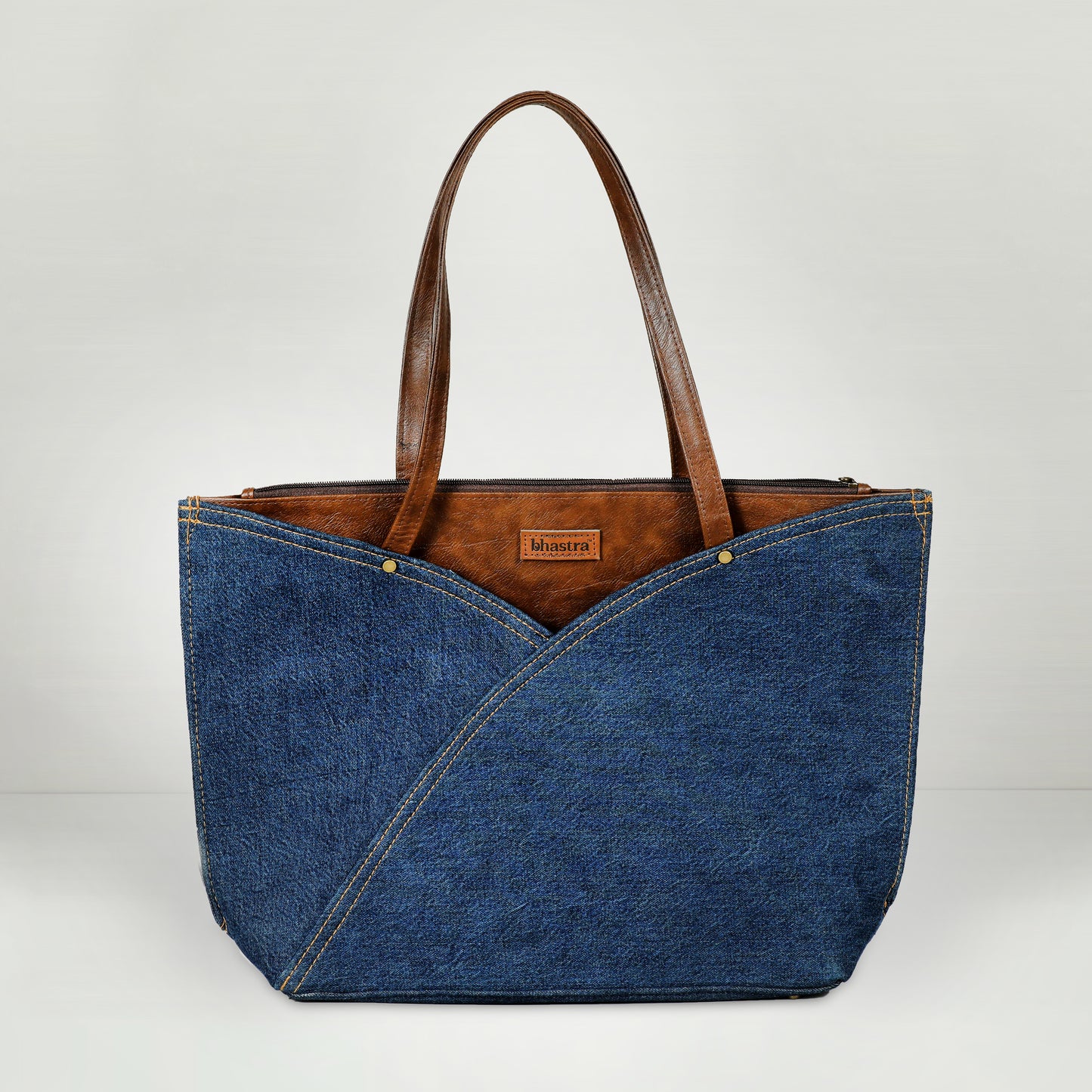 Deep Denim Tulip Tote Bag(With Glass case)