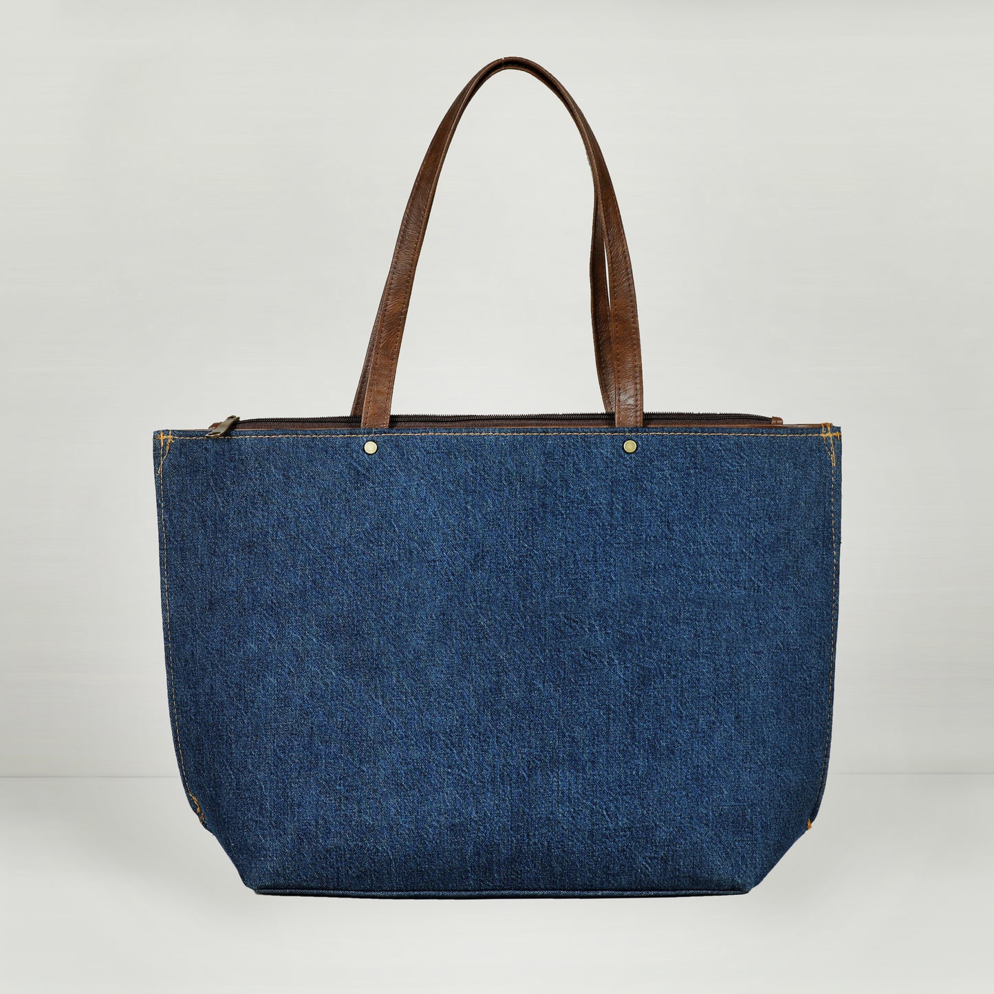 Deep Denim Tulip Tote Bag(With Vanity Pouch)