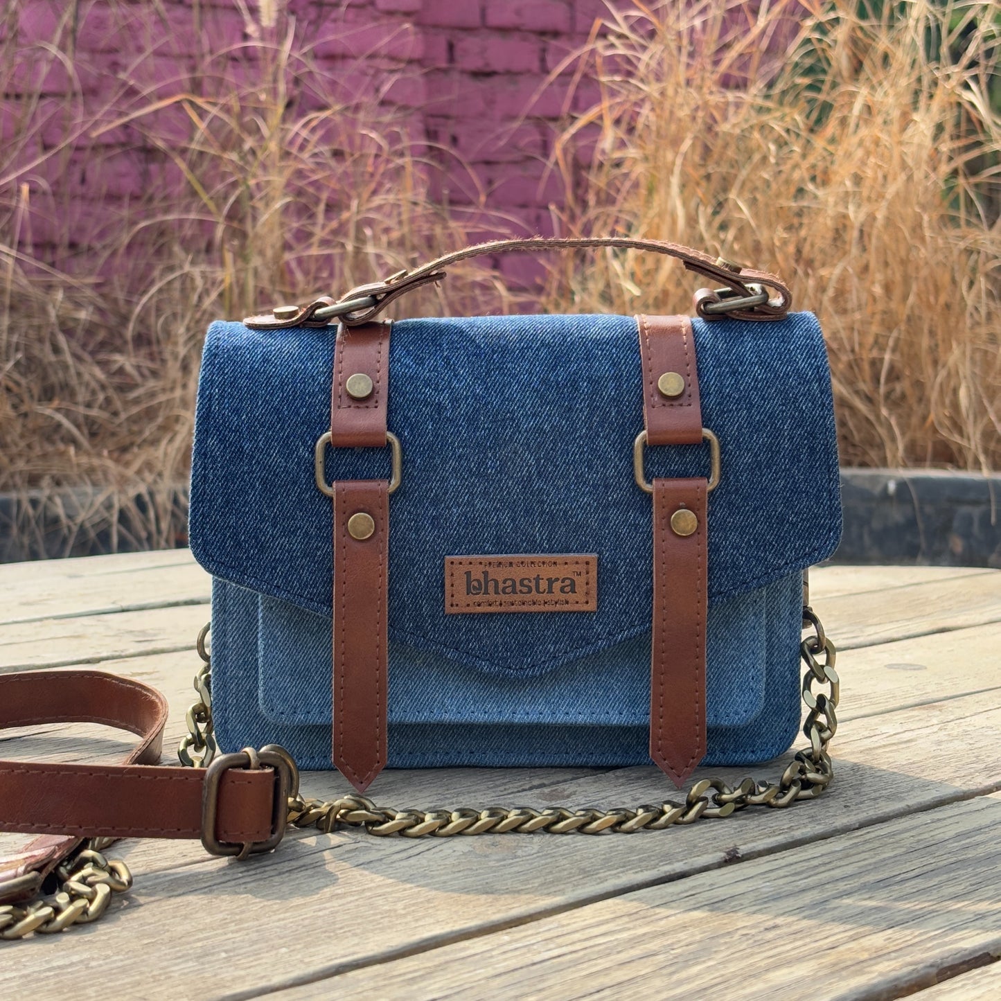 Deep Denim Trail Sling Bag( With Glass Case)