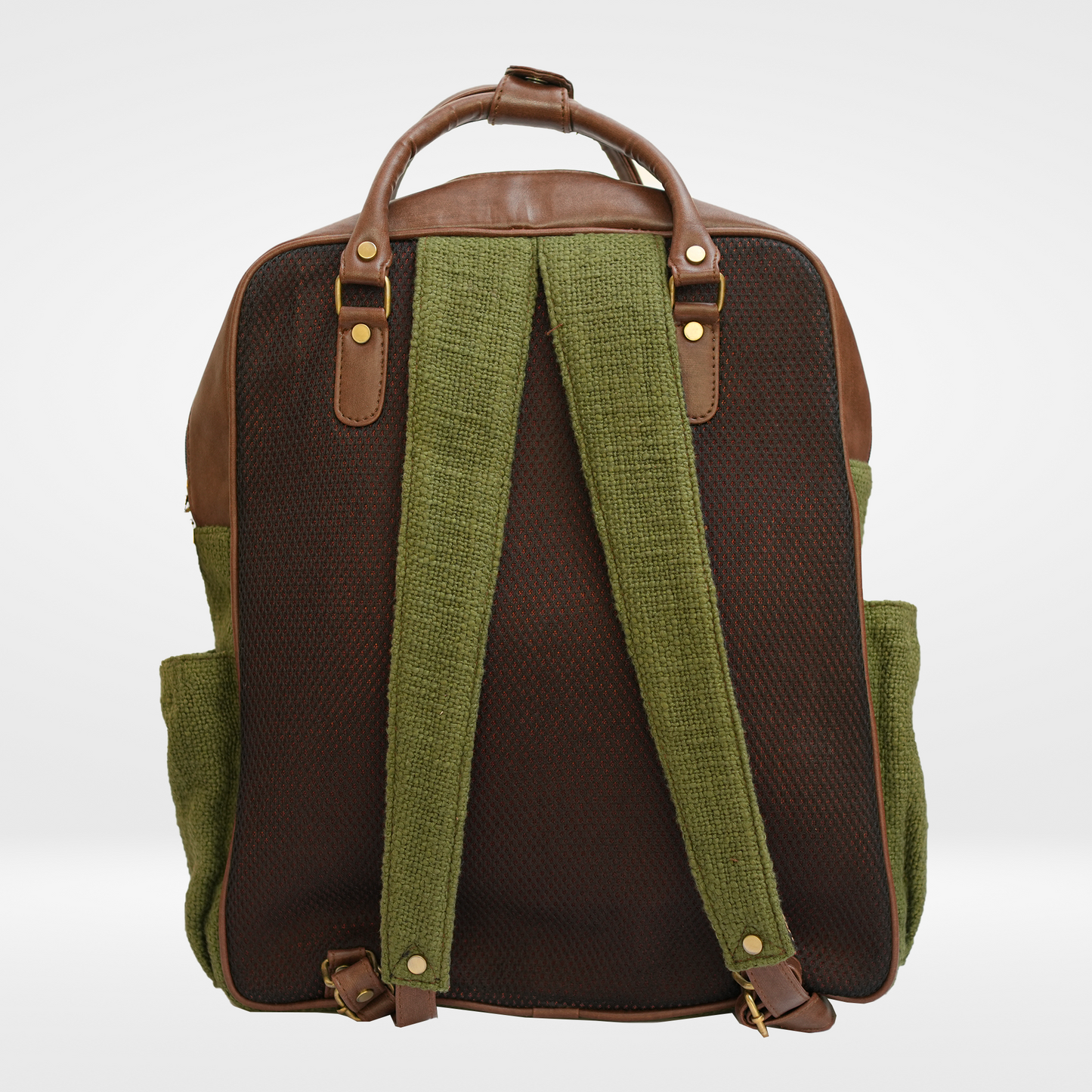 Olive Backpack combo(Includes backpack,vanity pouch and glass case)