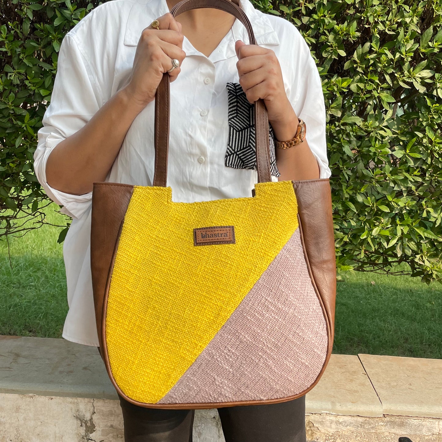 Yellow Geometry Mania Tote
