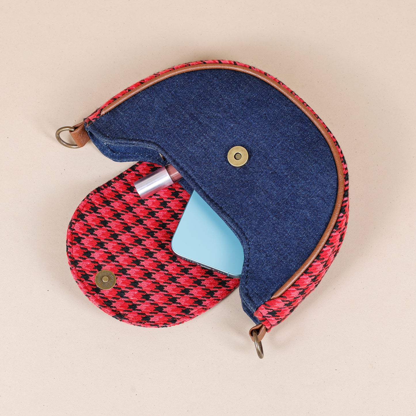 Crescent Denim Fusion Sling-Red