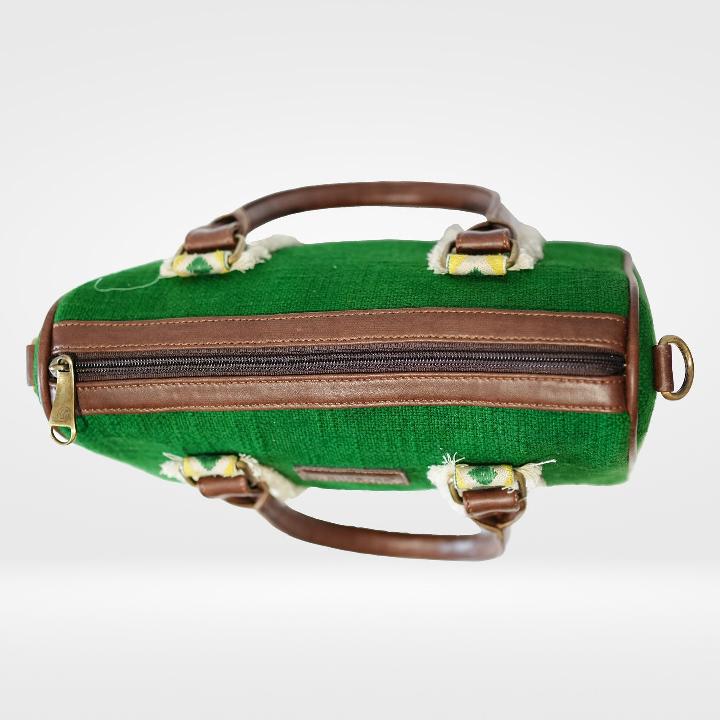 Forest Green Fringe Duffle Sling Bag