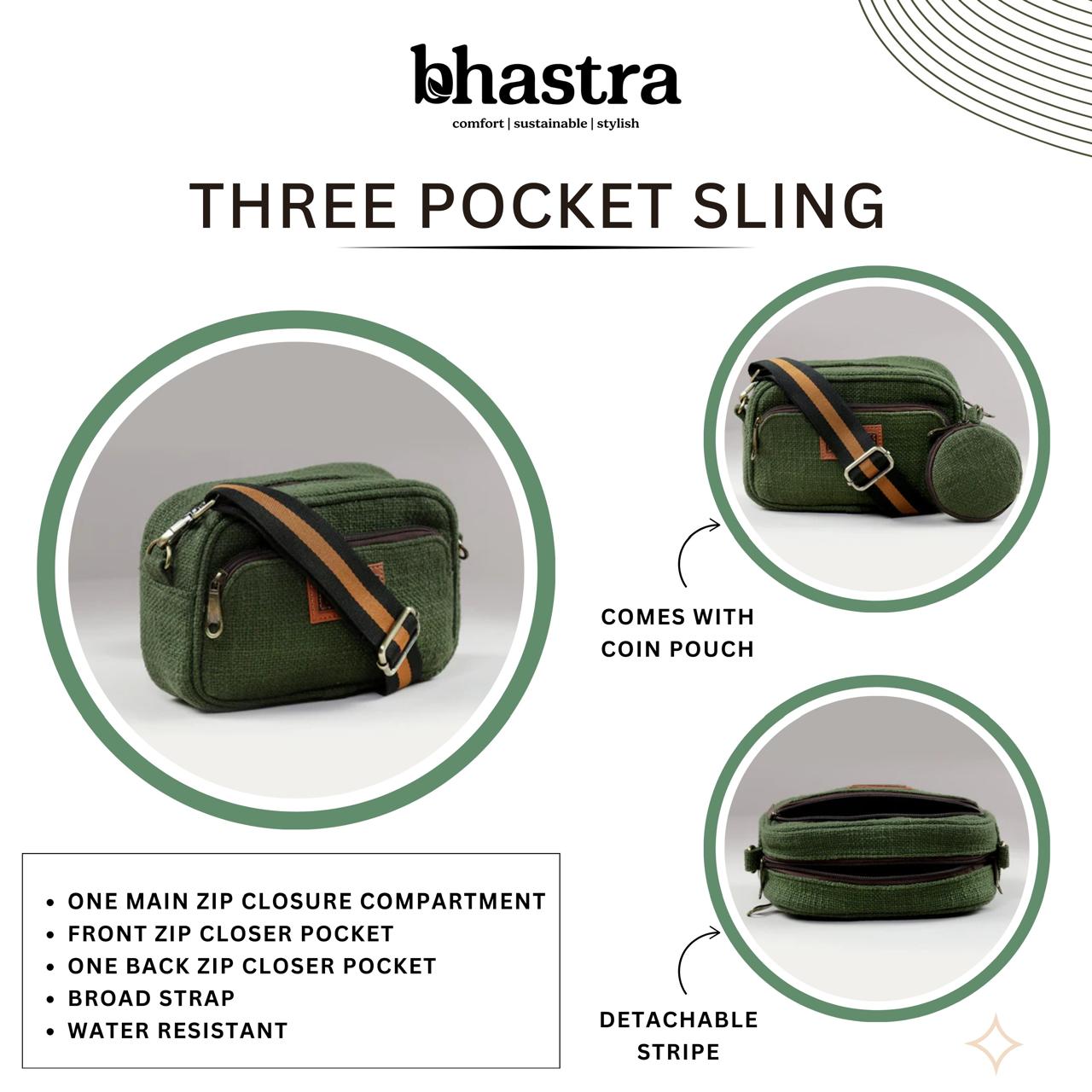 Basil Three Pocket Sling Bag