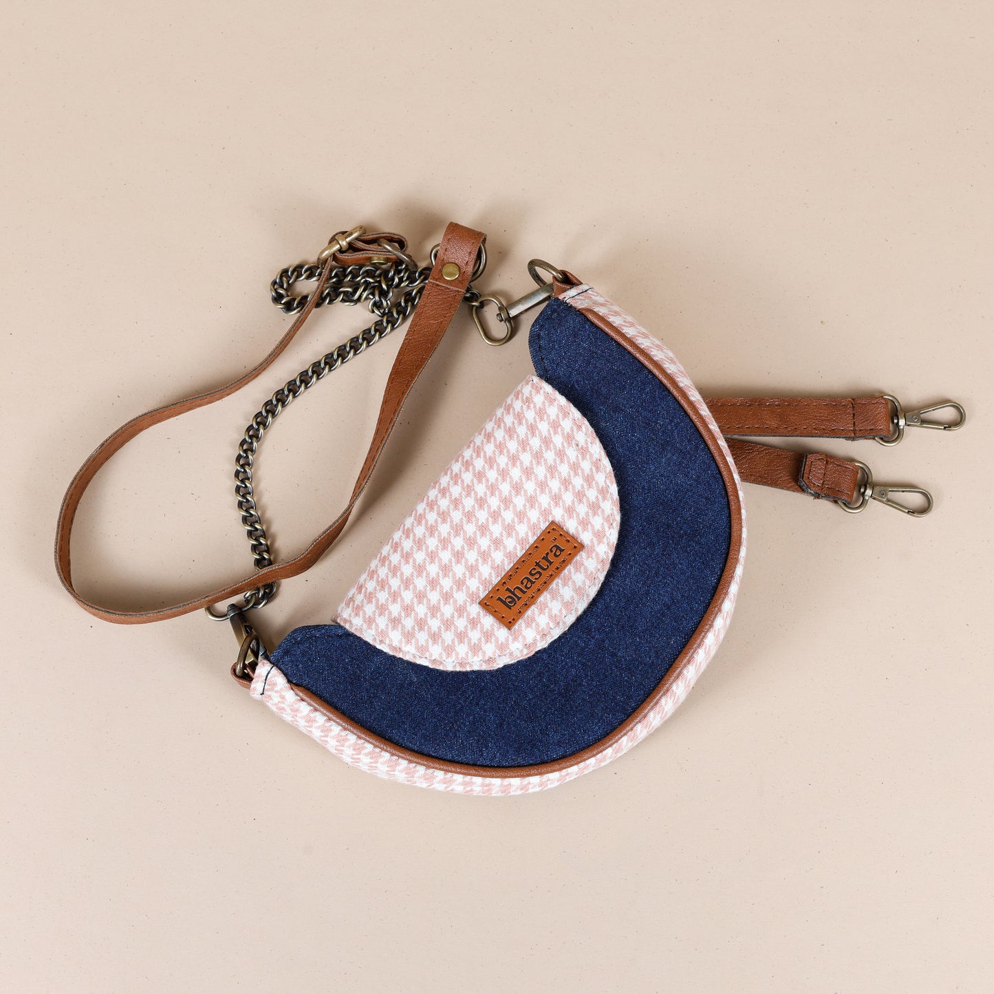 Crescent Denim Fusion Sling-hounds tooth(peach)
