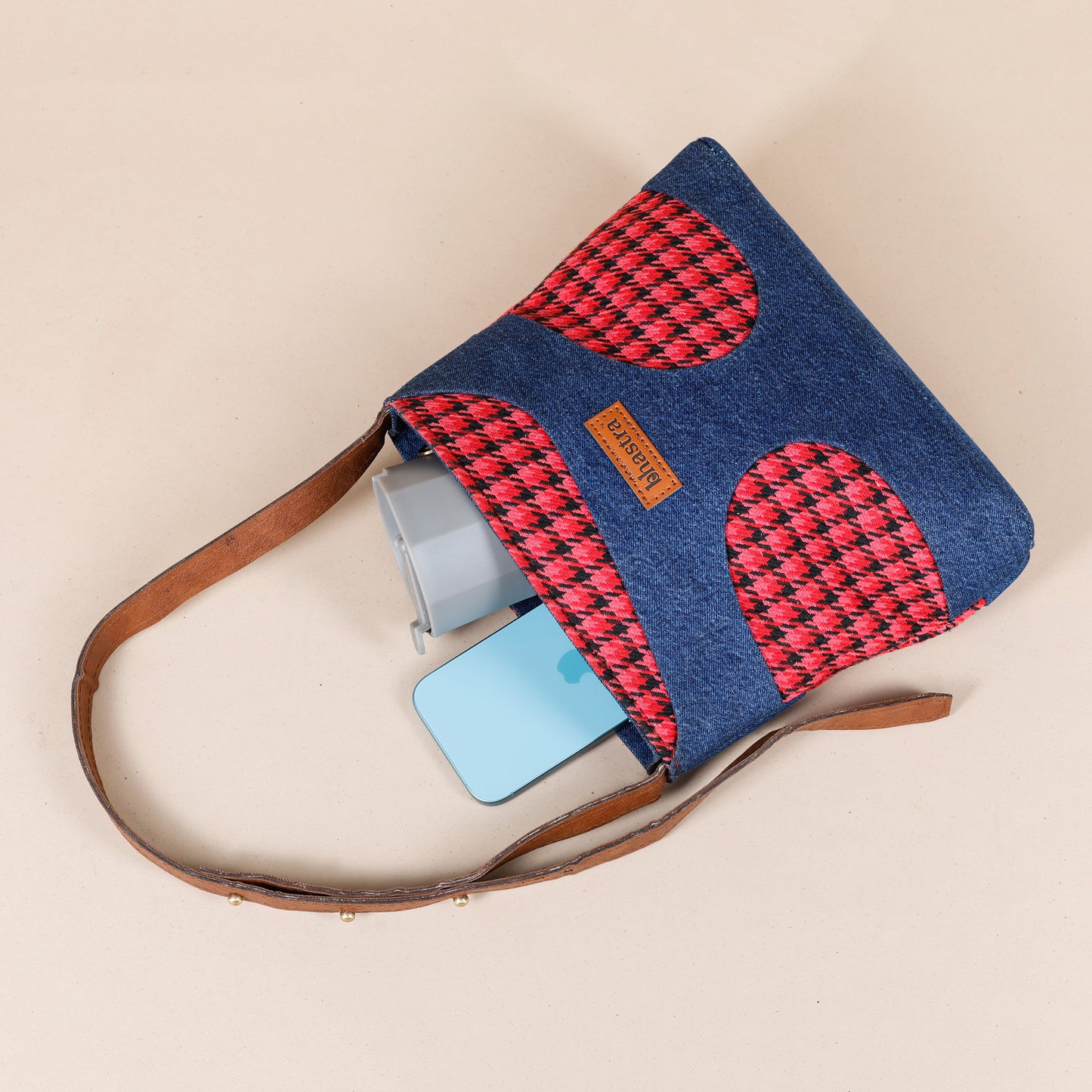 Not so small Denim fusion Sling -Red