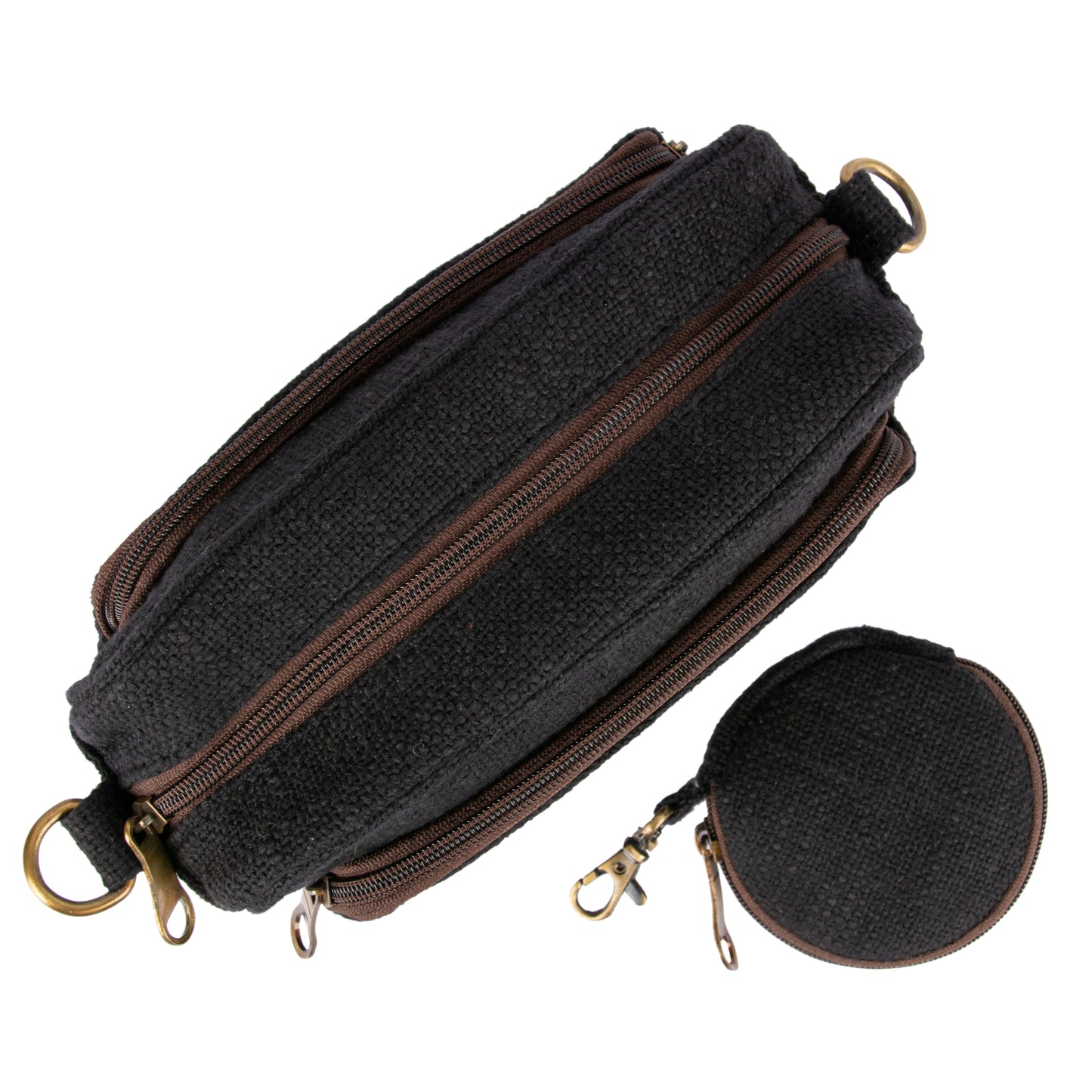 Black Three Pocket Sling Bag