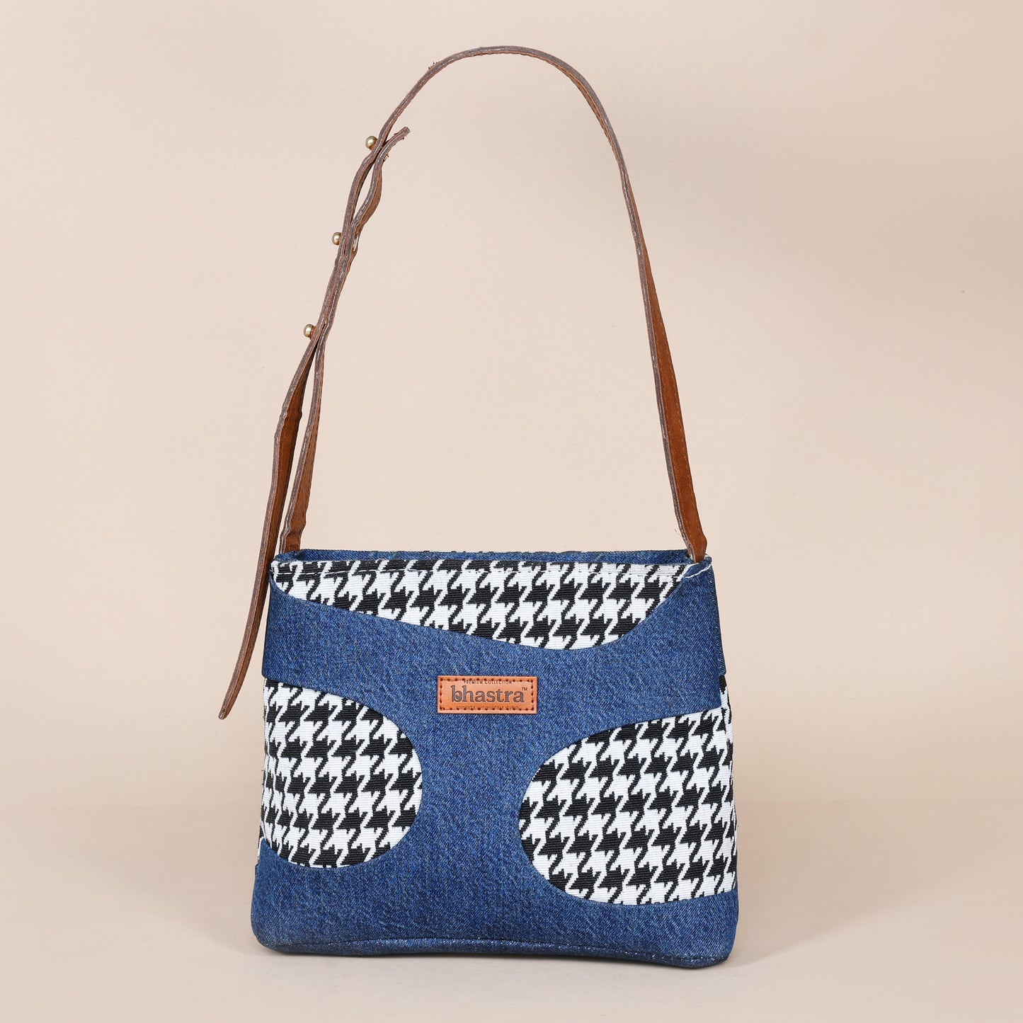 Not so small Denim fusion Sling -Houndtooth Black