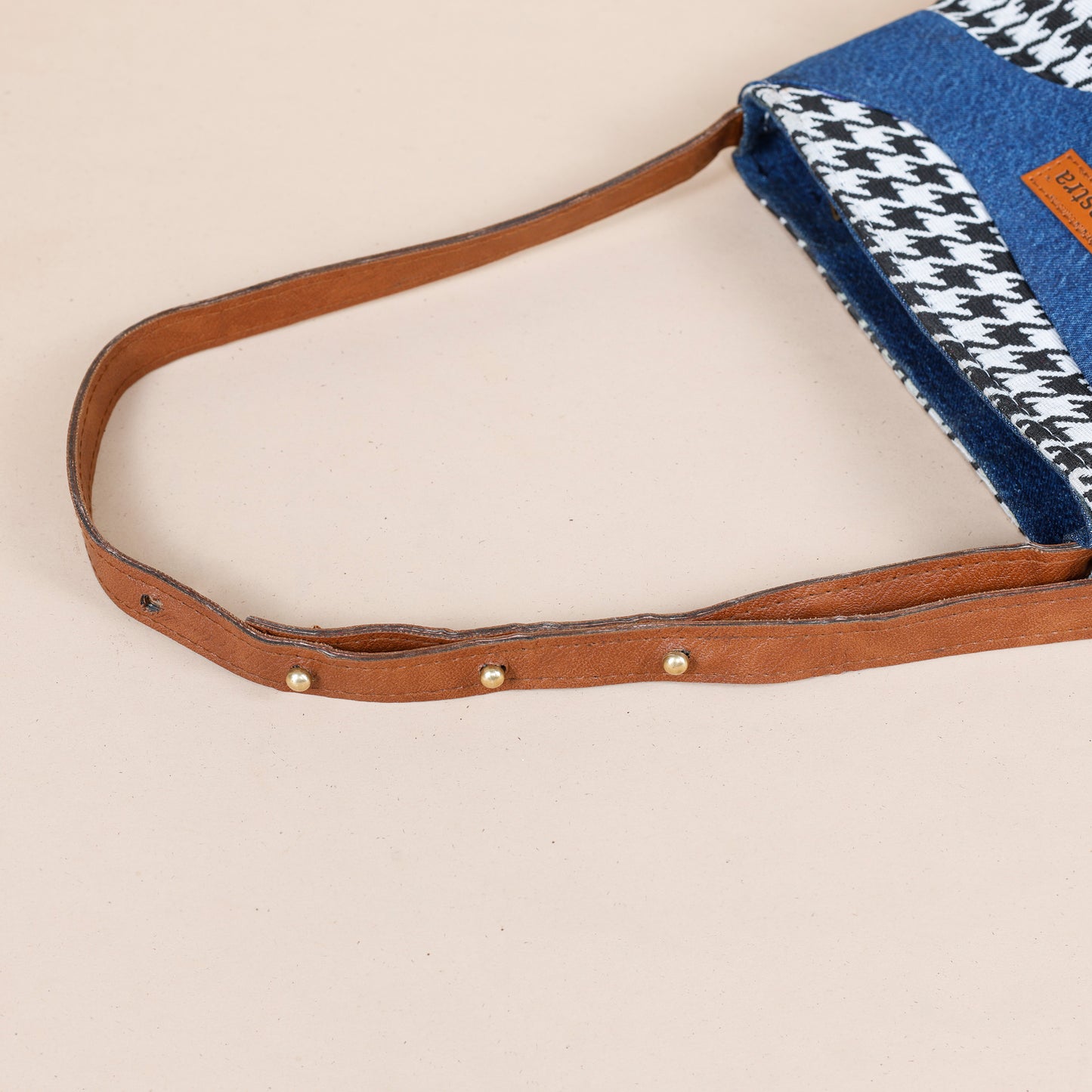 Not so small Denim fusion Sling -Houndtooth Black