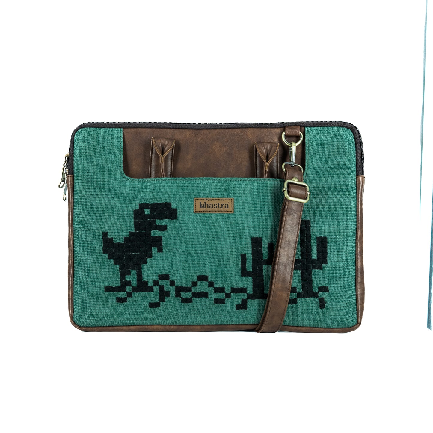 Green Dino laptop sleeve