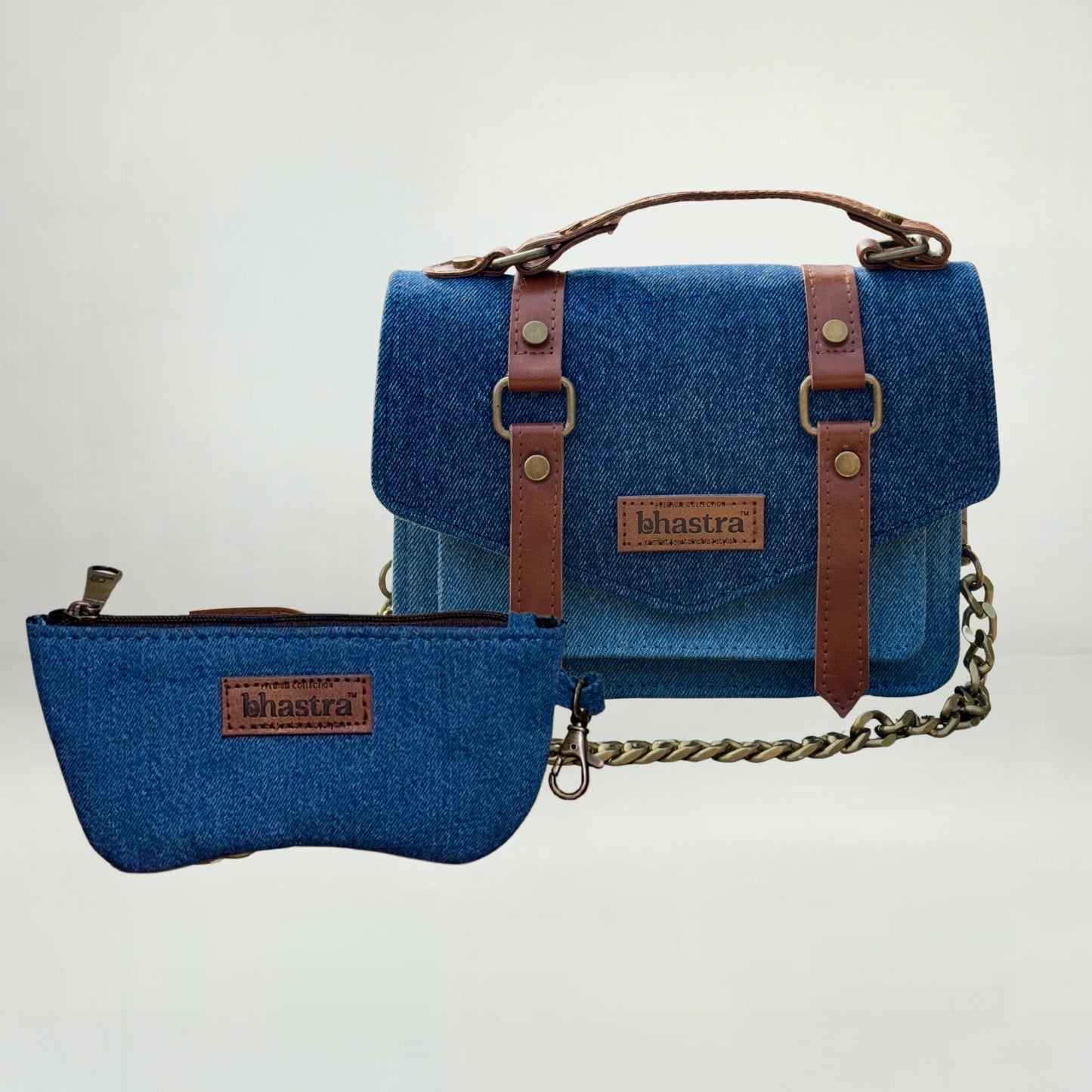 Deep Denim Trail Sling Bag( With Glass Case)