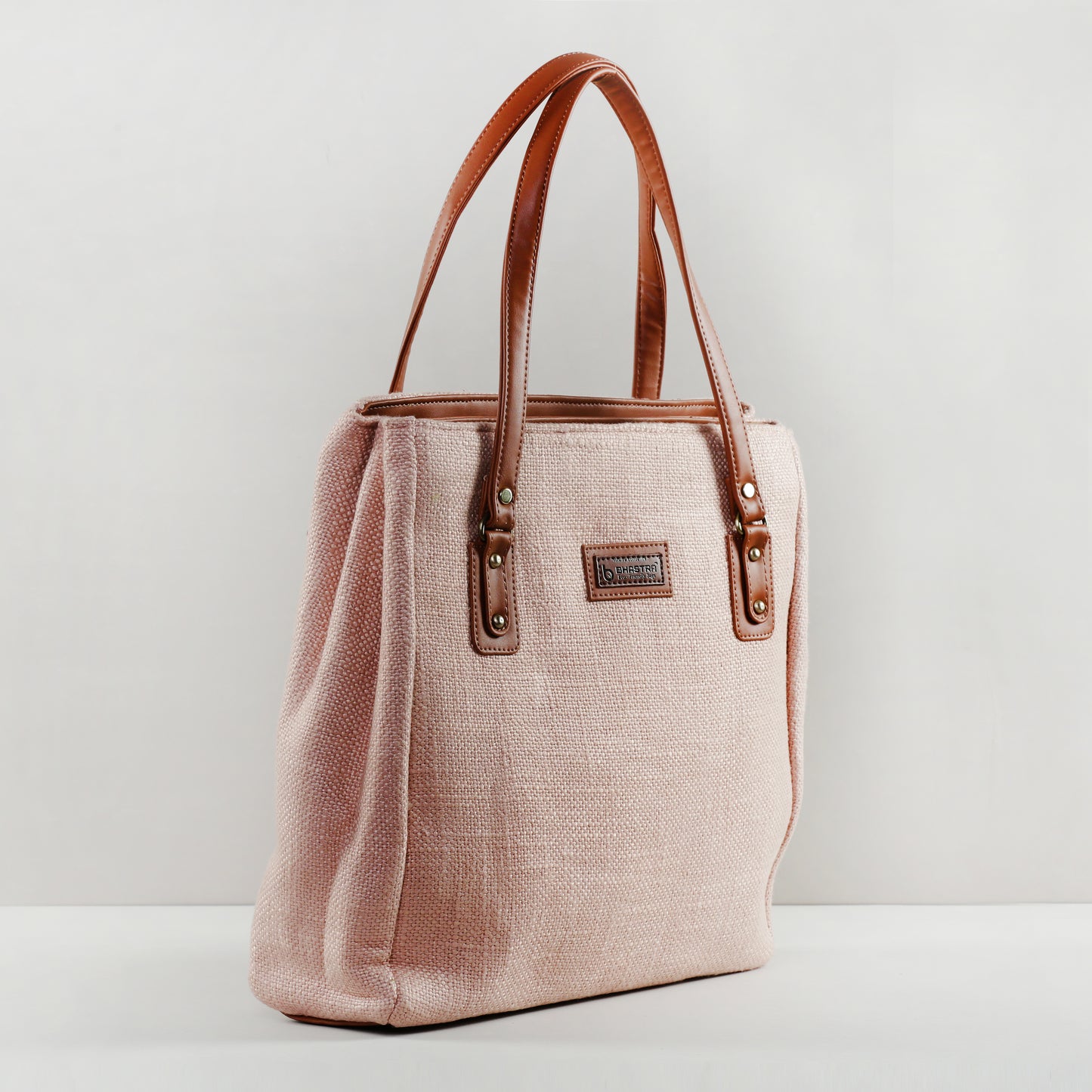 Rose Gold Three Pocket Tote Combo(Includes tote,Vanity Pouch and glass case)