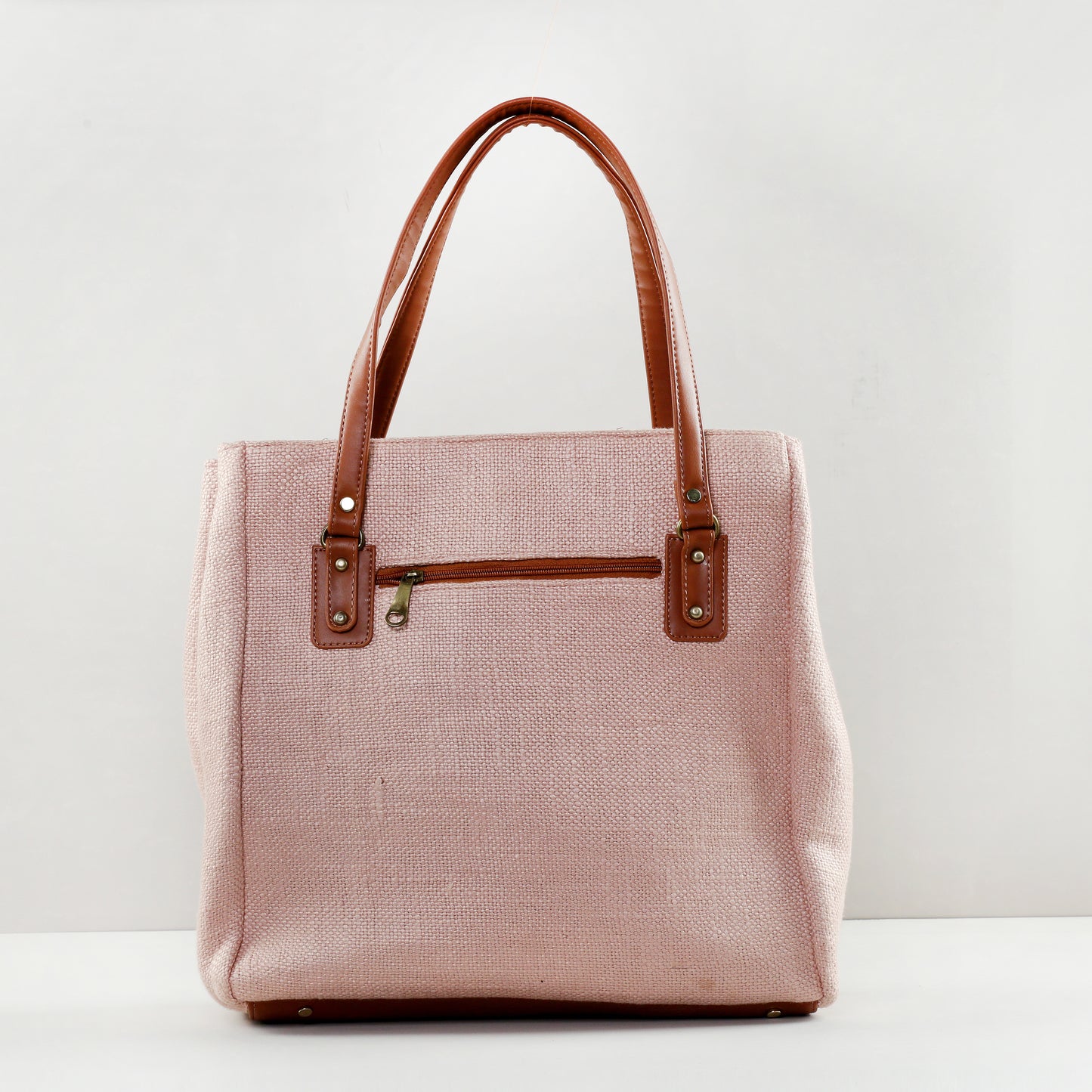 Rose Gold Three Pocket Tote Combo(Includes tote,Vanity Pouch and glass case)