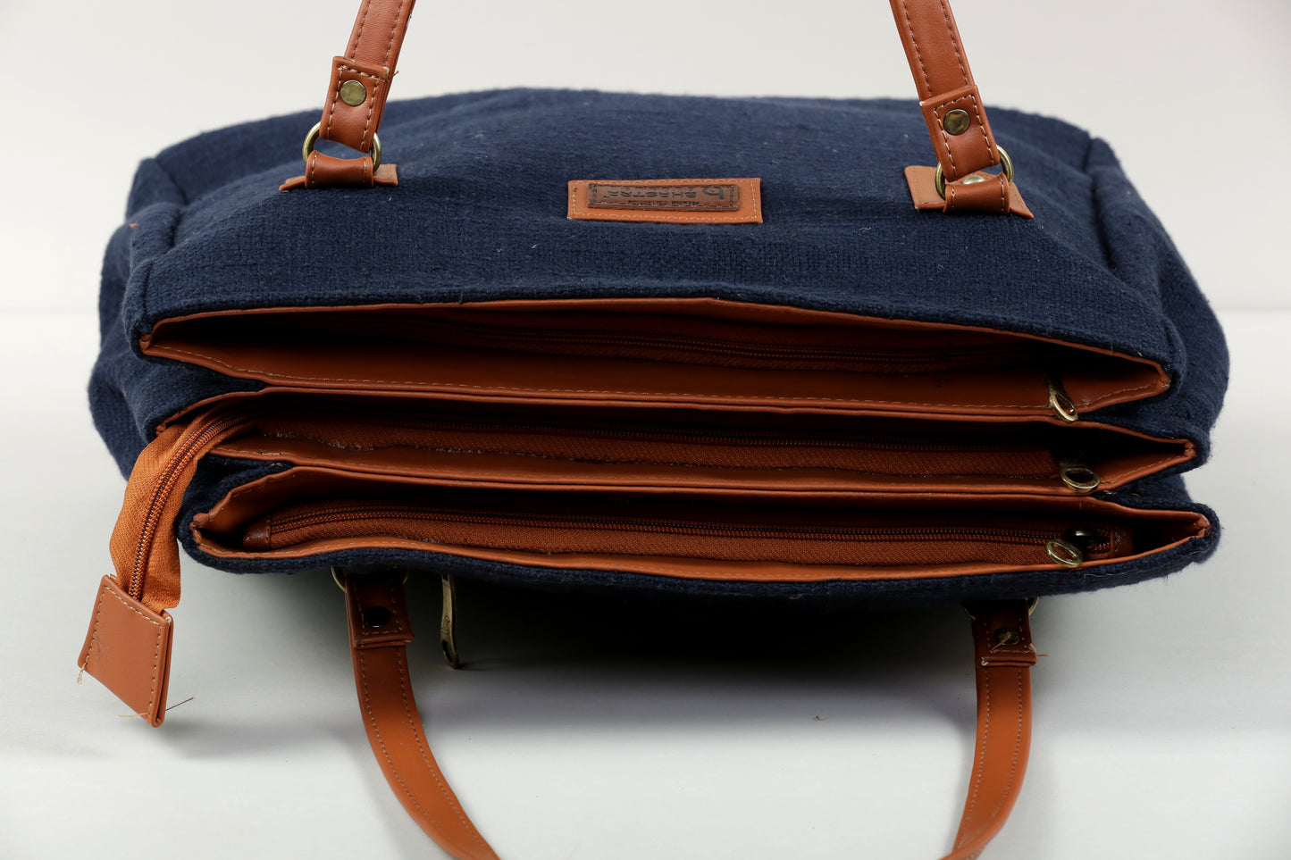 BlueThree Pocket Tote Combo(Includes tote,Vanity Pouch and glass case)