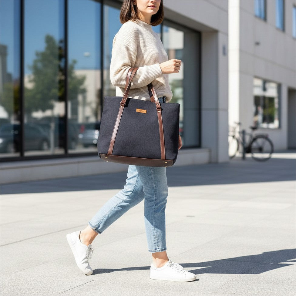 Denim Everyday Essential Bag-Black