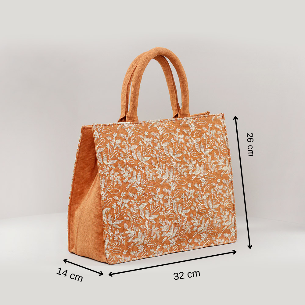 Coral Floral Medium Box Bag