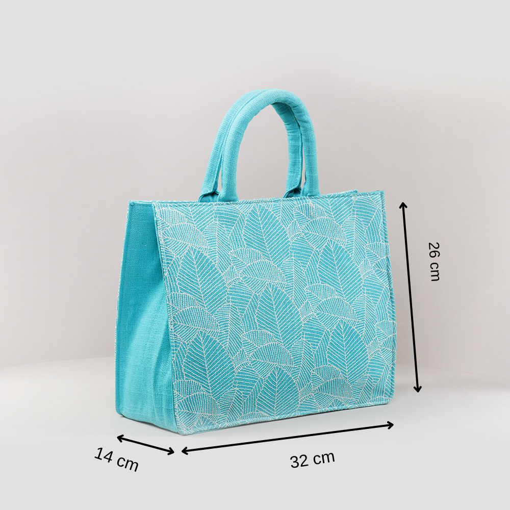 Turquoise Tropical Medium Box Bag