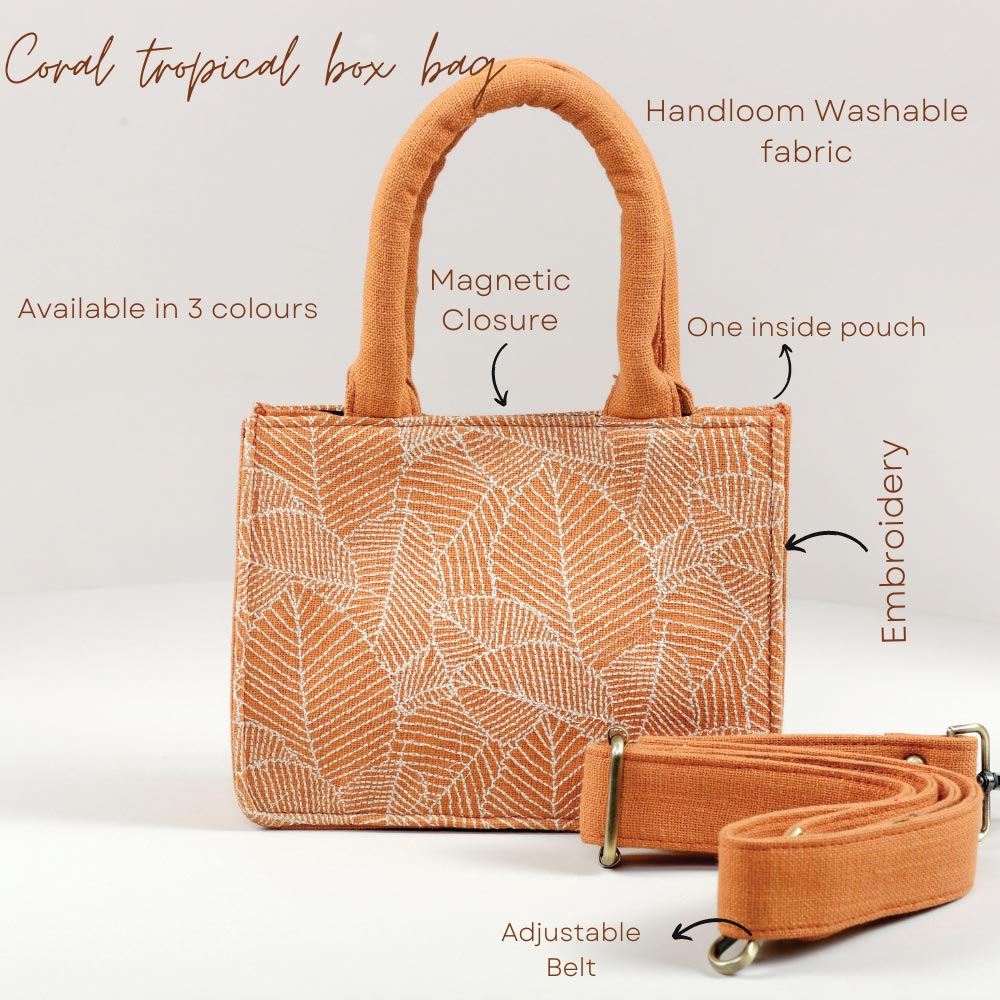 Coral Tropical Small Box Bag