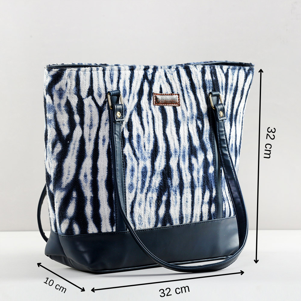 Indigo zebra tote bag