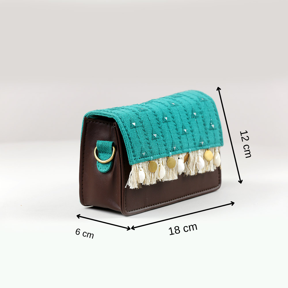 Forest Green Boho Affair Sling and waist Bag