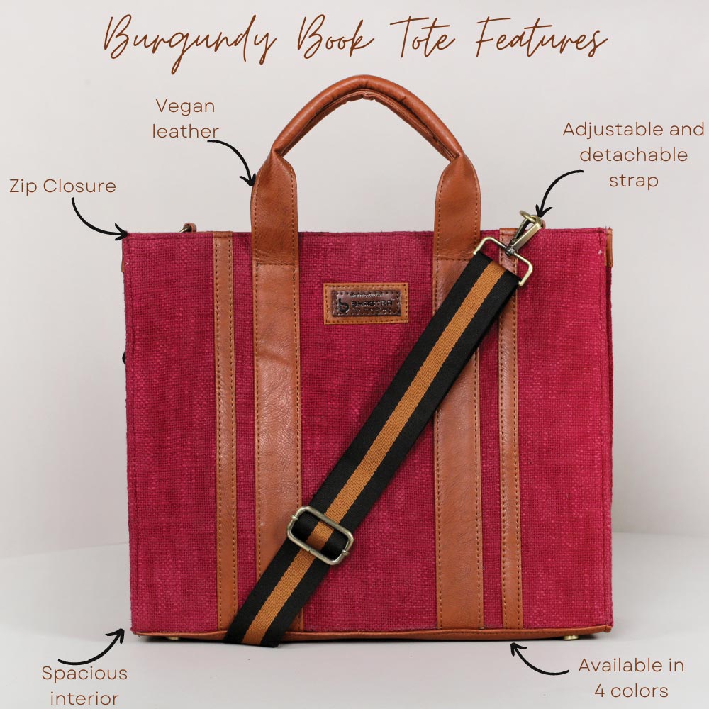 Burgundy Book Tote