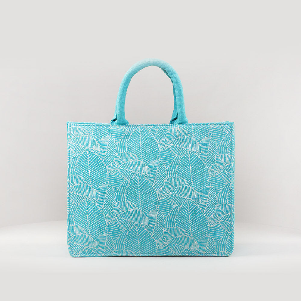 Turquoise Tropical Medium Box Bag