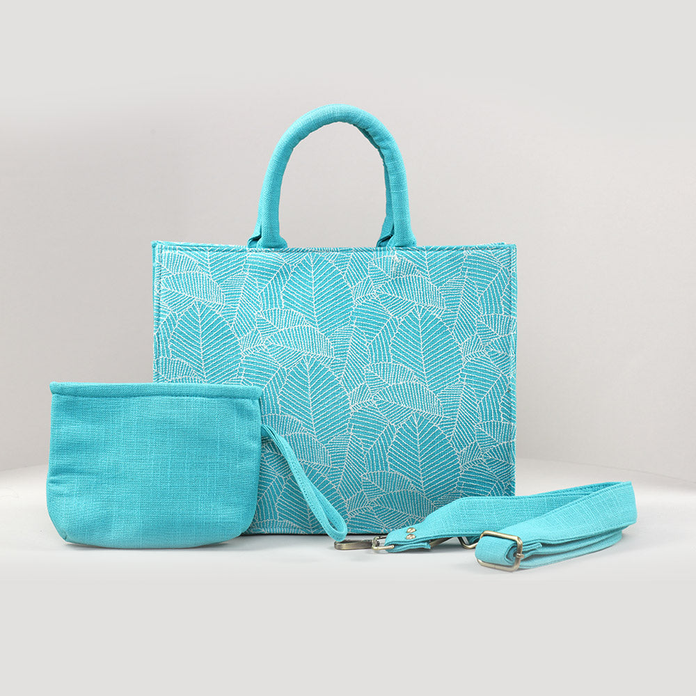 Turquoise Tropical Medium Box Bag