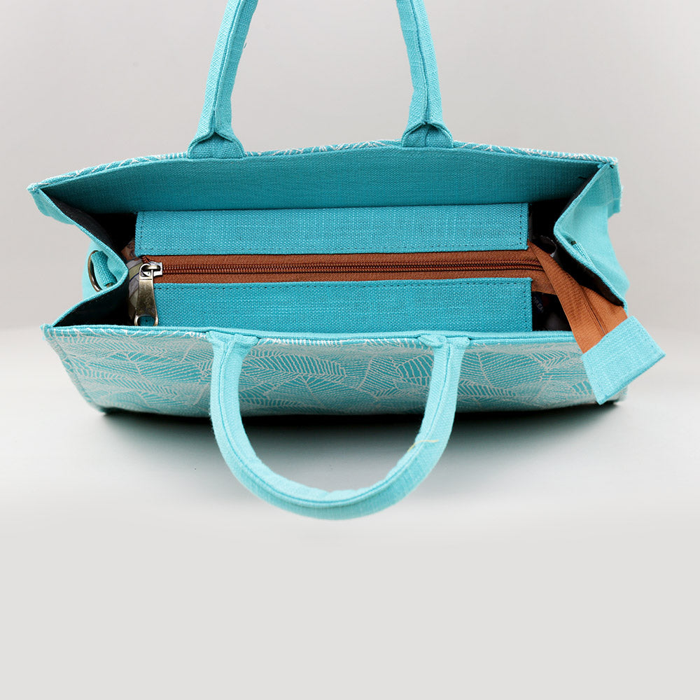 Turquoise Tropical Medium Box Bag