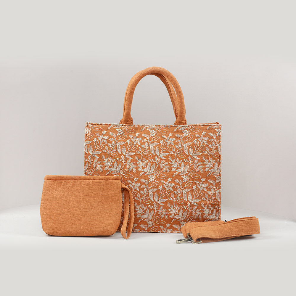 Coral Floral Medium Box Bag