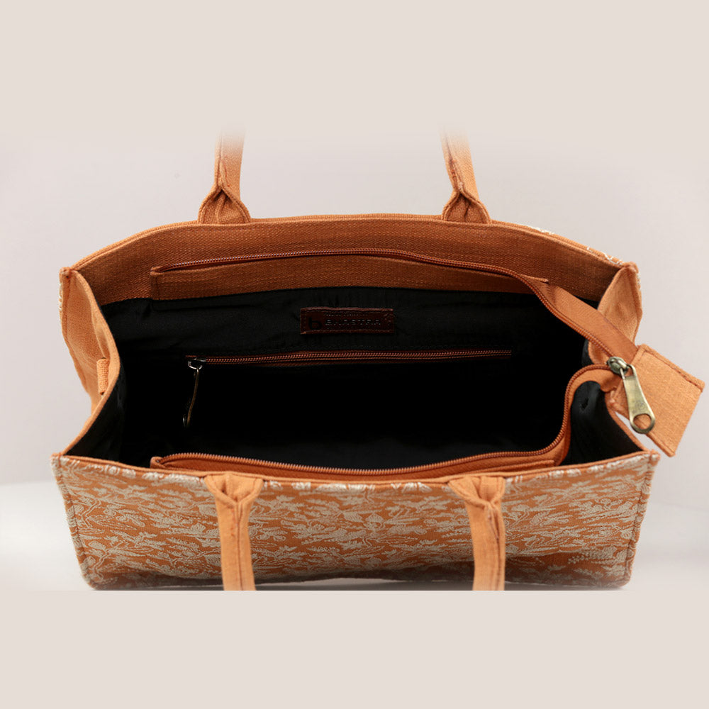 Coral Floral Medium Box Bag