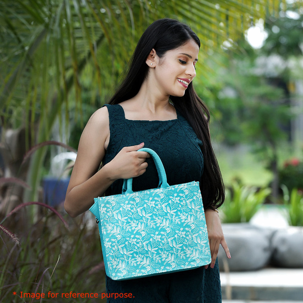Coral Floral Medium Box Bag