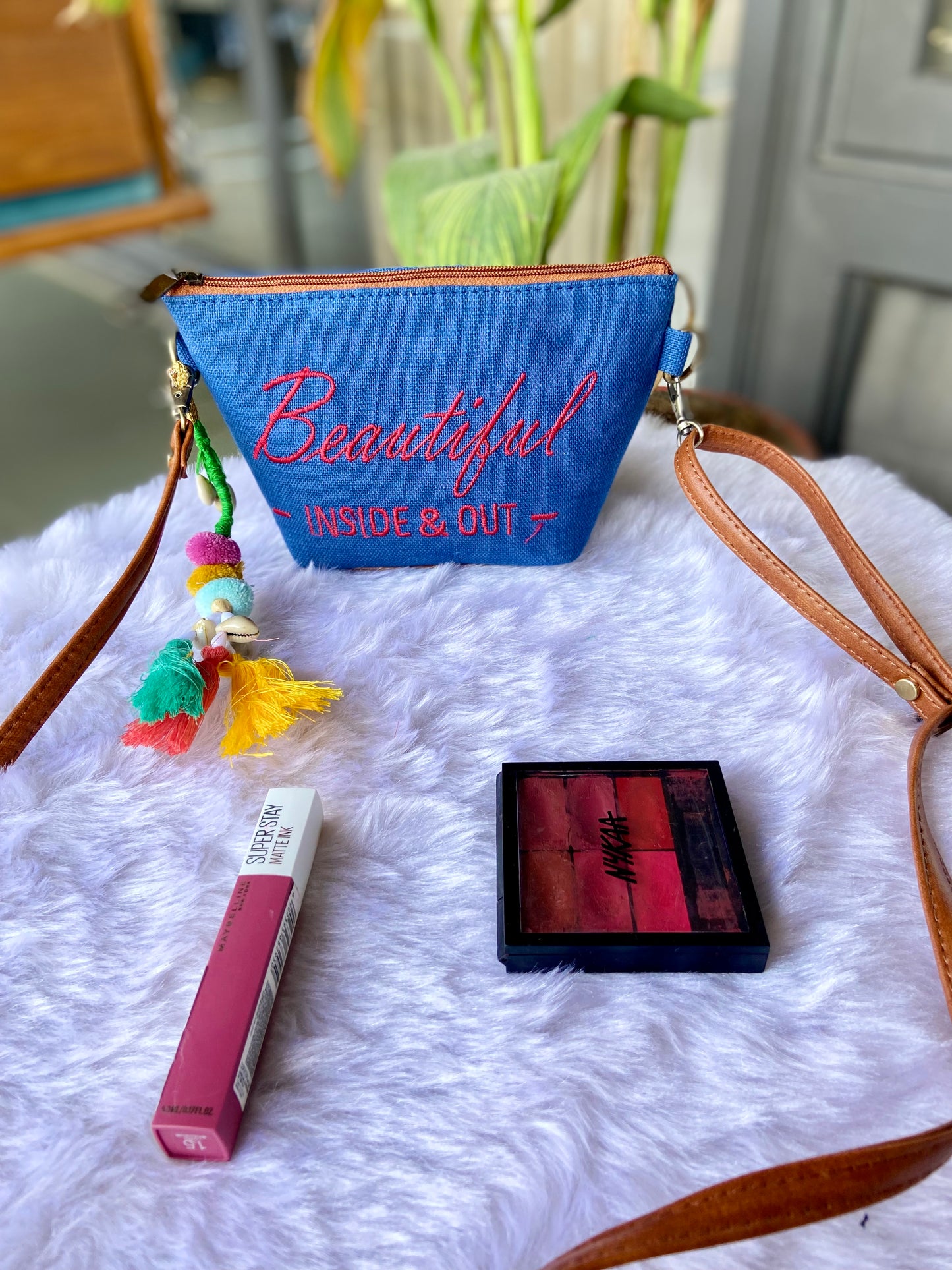 Beautiful Inside Outside-Royal Blue Vanity Pouch