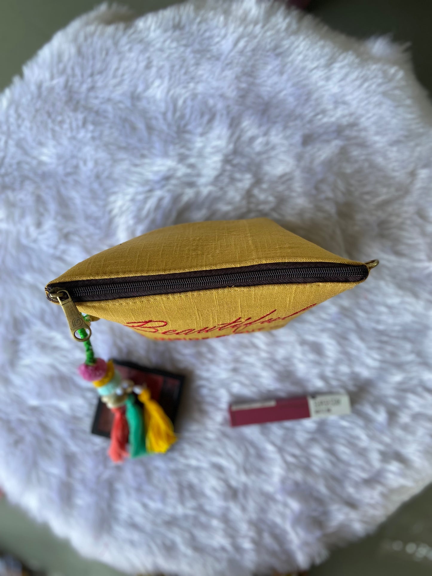 Beautiful Inside Outside-Yellow Vanity Pouch