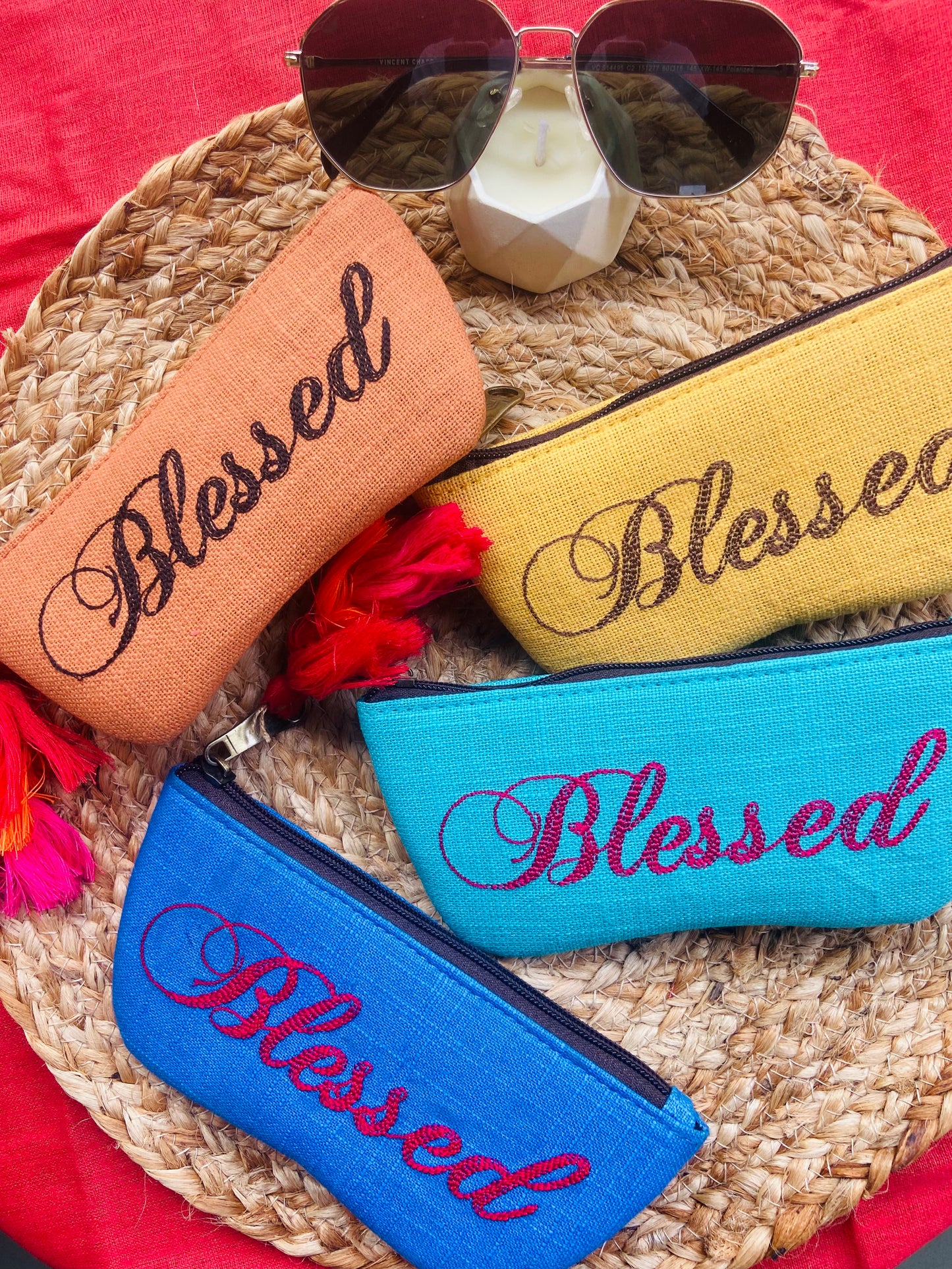 Arctic Blue Blessed Sunglass case