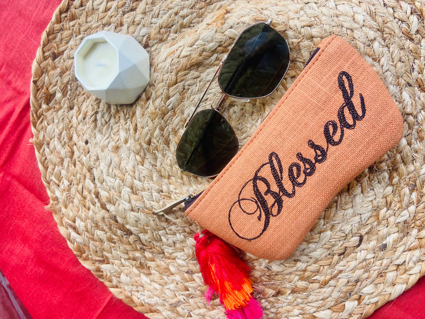 Rust Orange Blessed Sunglass case