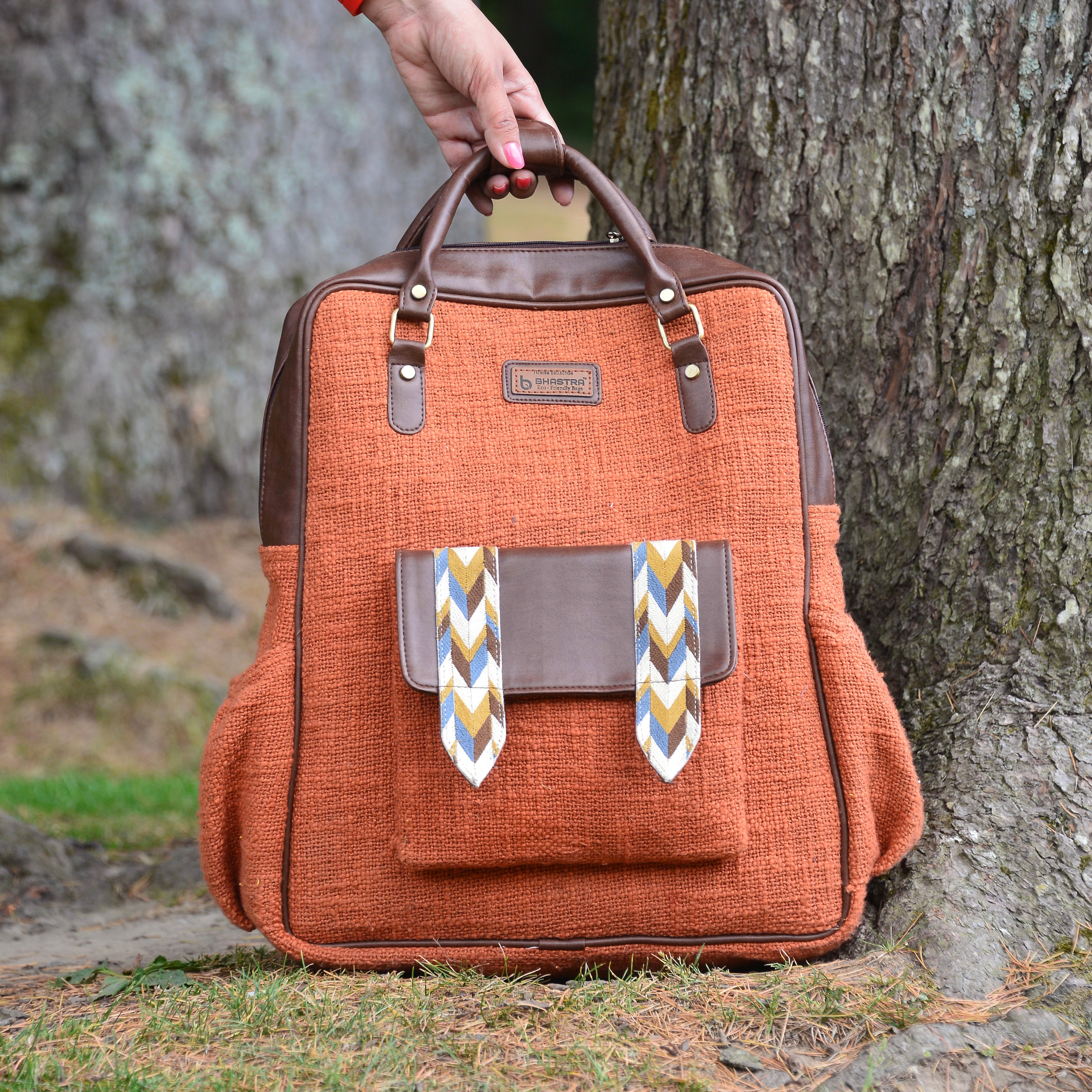 Rust Backpack Small Box Rust Backpack – Bhastra Bags