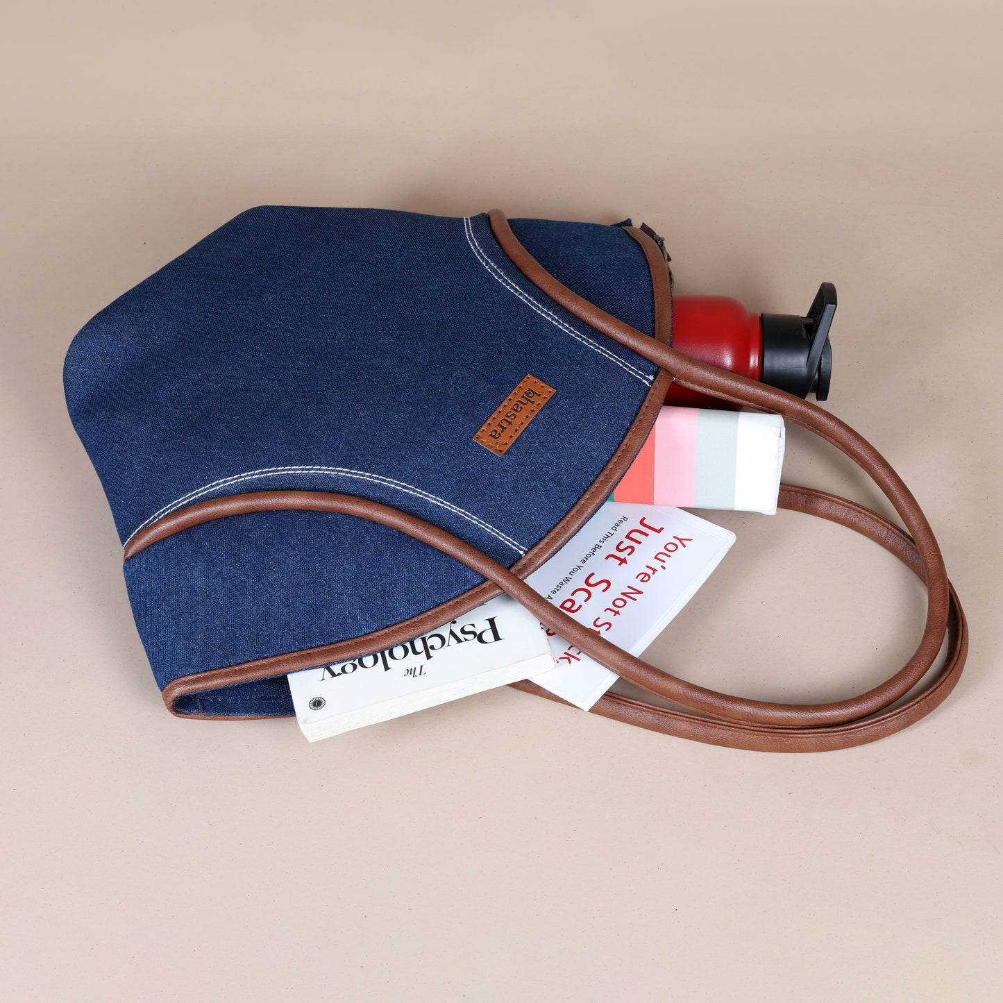Vector tote bag-Deep Denim