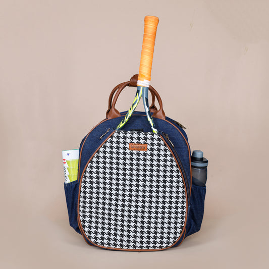 Racket Backpack-hound tooth black