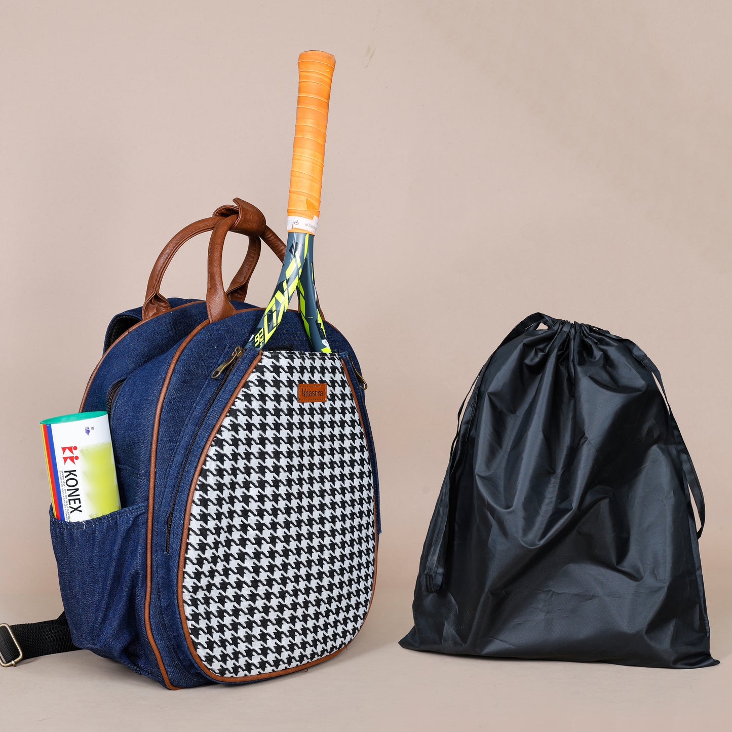 Racket Backpack-hound tooth black