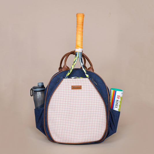 Racket Backpack-Hound tooth (Peach)