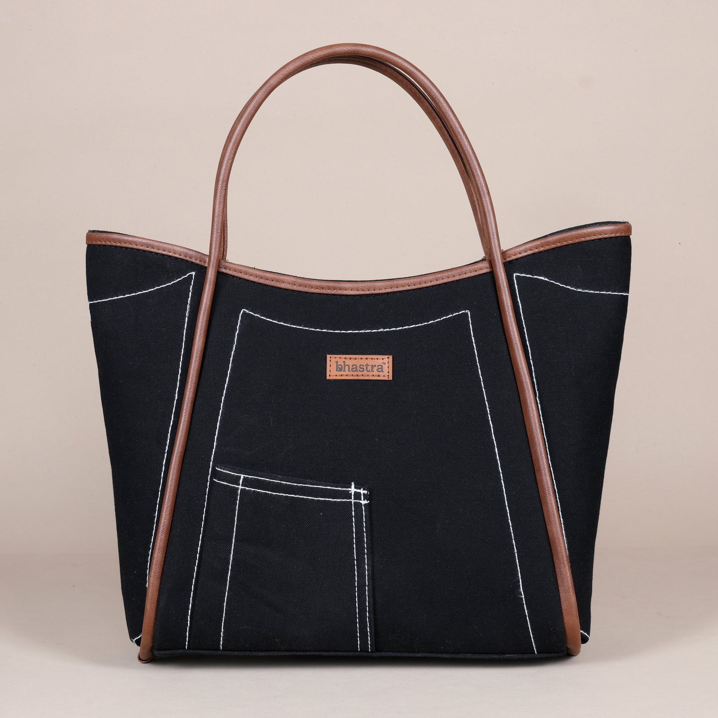Black Denim Tube -Denim Trail Tote bag