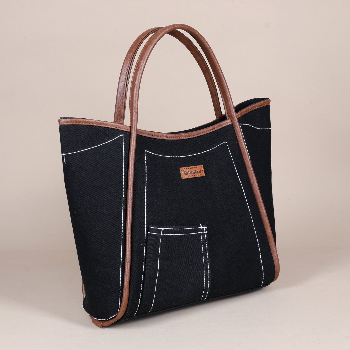 Black Denim Tube -Denim Trail Tote bag