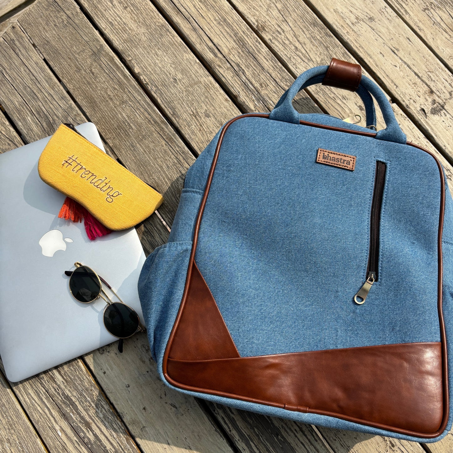 Classic Denim Backpack-denim trail