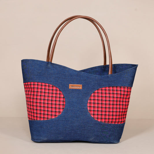 Denim Fushion Tote- Red