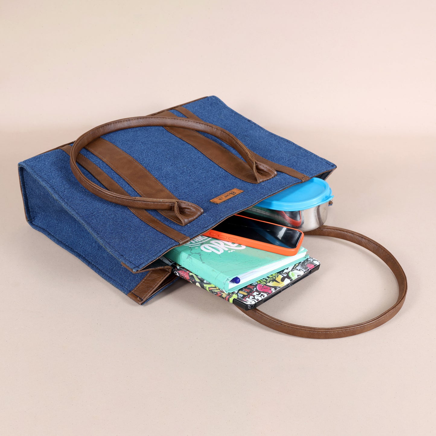 Classic Denim Book Tote-Blue