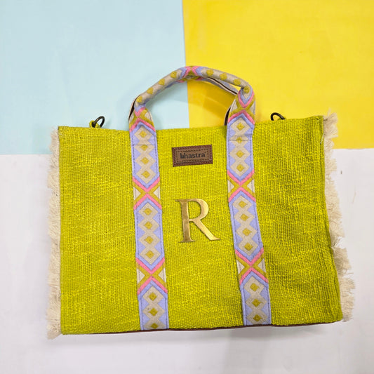 Lemoni Lenora Fringe Tote Bags with Initial Customization