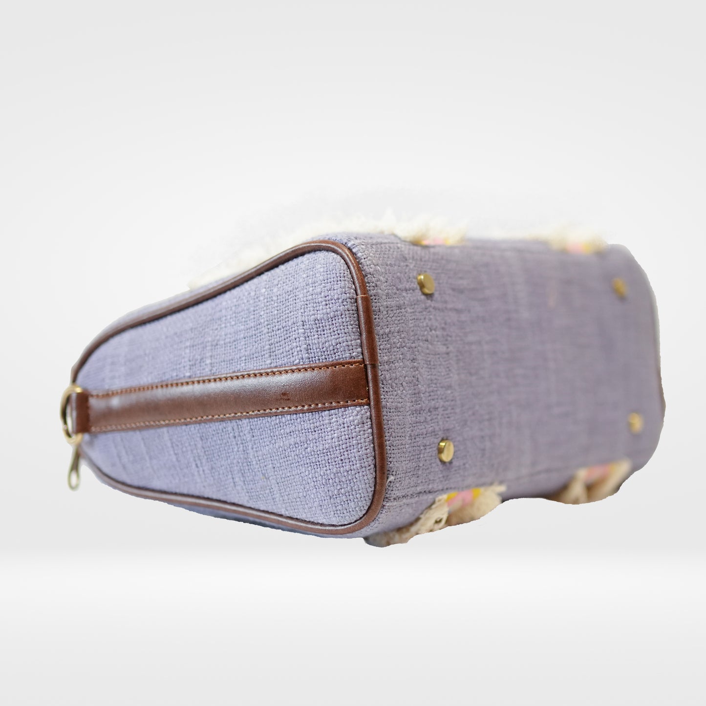 Lilac Fringe Duffle Sling Bag